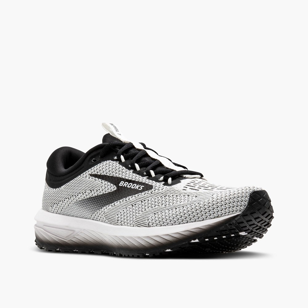 Chaussures Running Route Brooks Revel 7 Blanche Noir Femme | JDQ-8139186